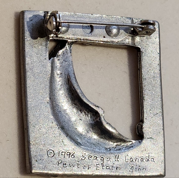 1996 Seagull Canada Pewter Moon Brooch - Picture 3 of 3